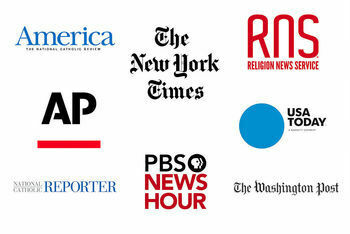 Logos of several news outlets in a collage